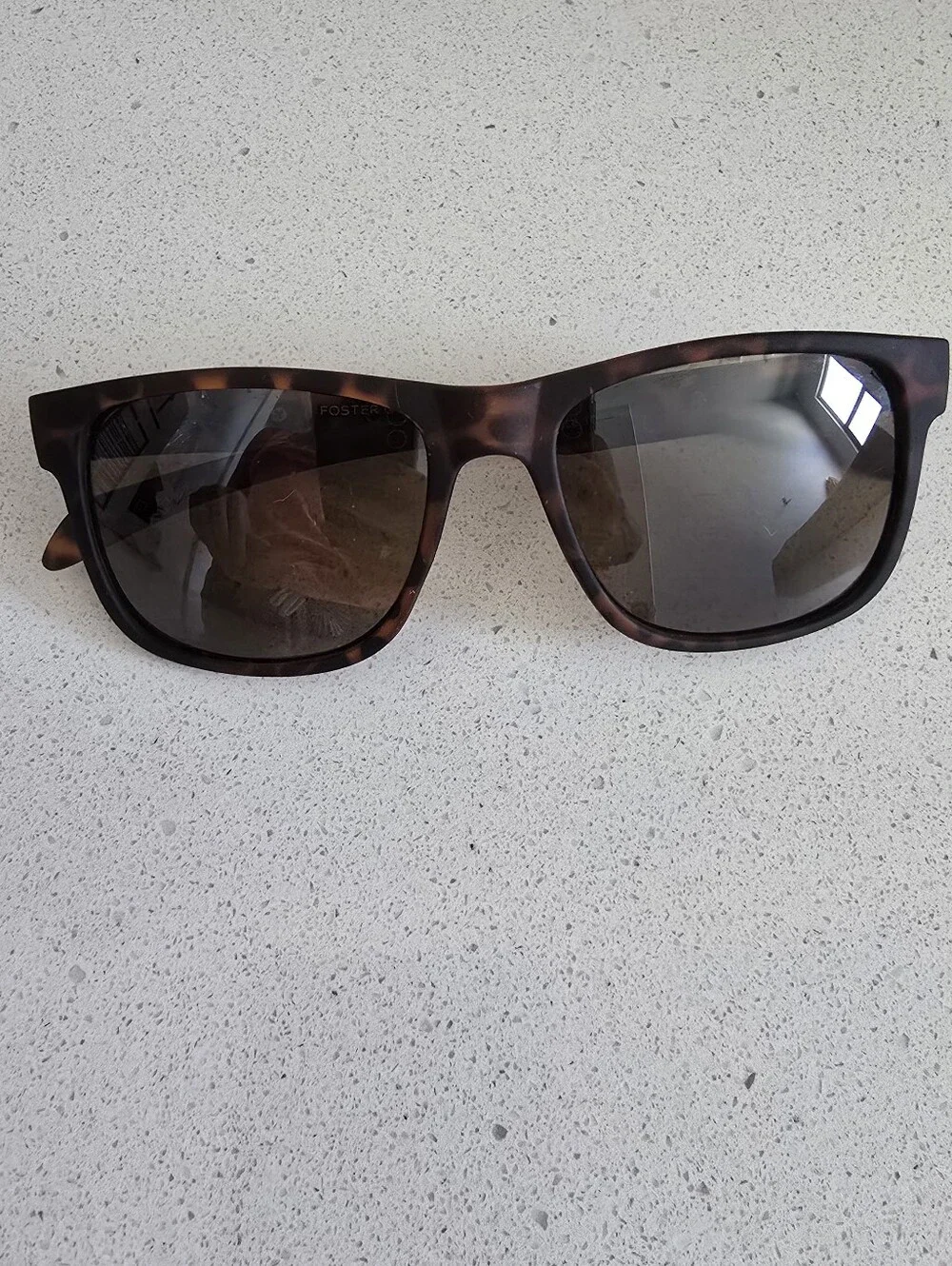 Foster Grant Tortoiseshell Rectangle Sunglasses with Brown Lenses